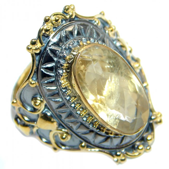 Energazing genuine Citrine Gold plated over Sterling Silver Ring size adjustable