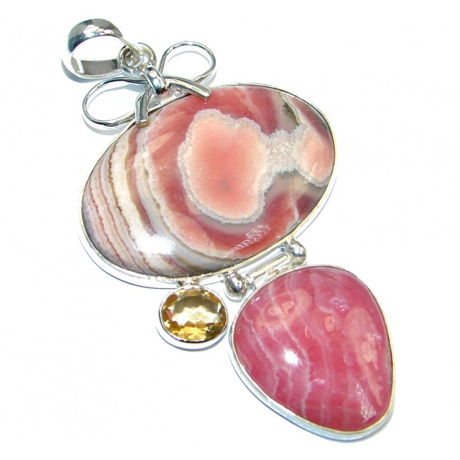 Trully great quality natural Rhodochrosite Sterling Silver handcrafted Pendant
