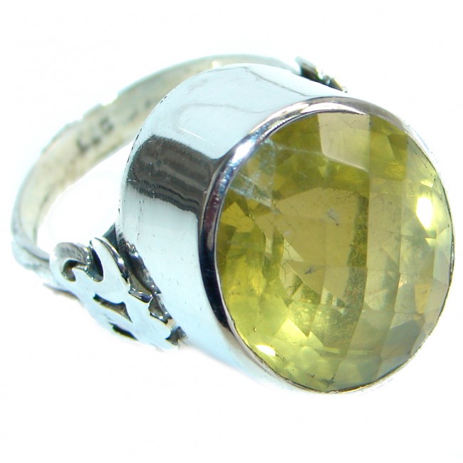 Energazing Yellow Citrine Sterling Silver Cocktail Ring size 9