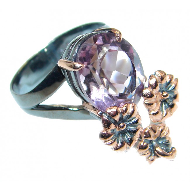 Supernova Amethyst Gold plated over Sterling Silver ring; s. 7
