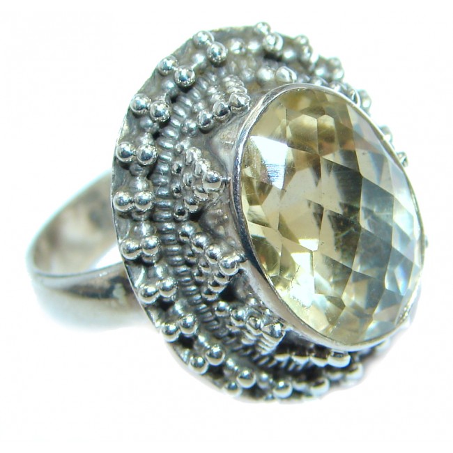 Energazing Yellow Citrine Gold plated over Sterling Silver Cocktail Ring size 7 1/2