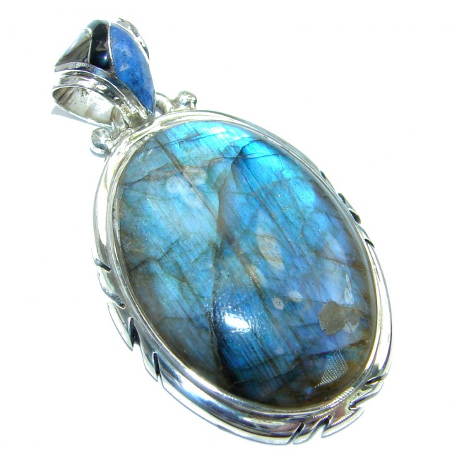 Highest quality genuine Blue Labradorite Sterling Silver handmade Pendant