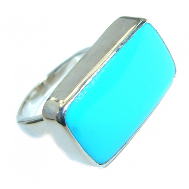 Sleeping Beauty Turquoise .925 Sterling Silver handcrafted Ring size 8