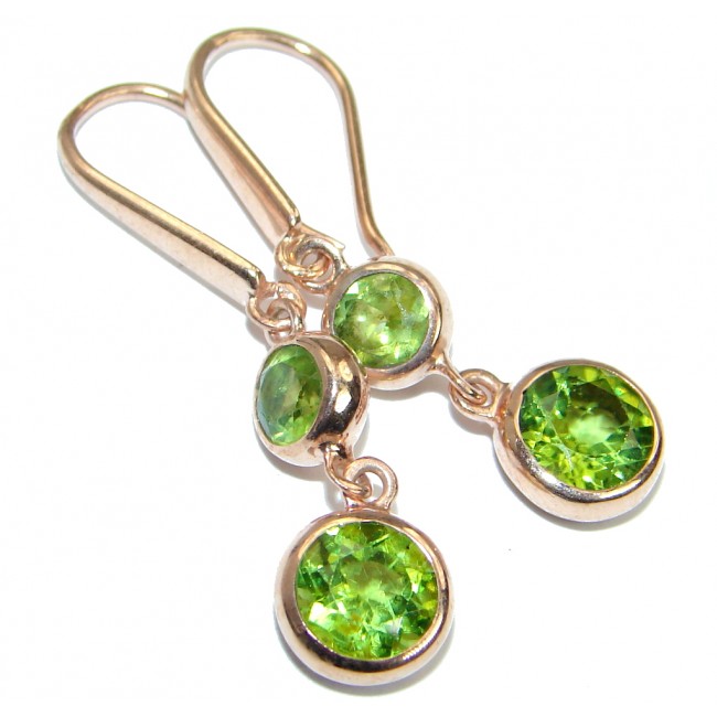 Authentic Peridot Rose Gold plated over .925 Sterling Silver handmade earrings