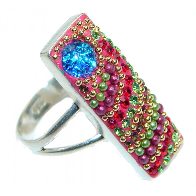 Fiesta Time Made in Mexico Silver Handcrafted Ring size 6 3/4
