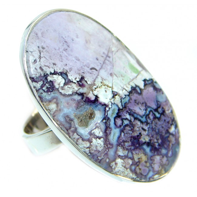 Amazing Purple Tiffany Jasper .925 Sterling Silver ring size 7