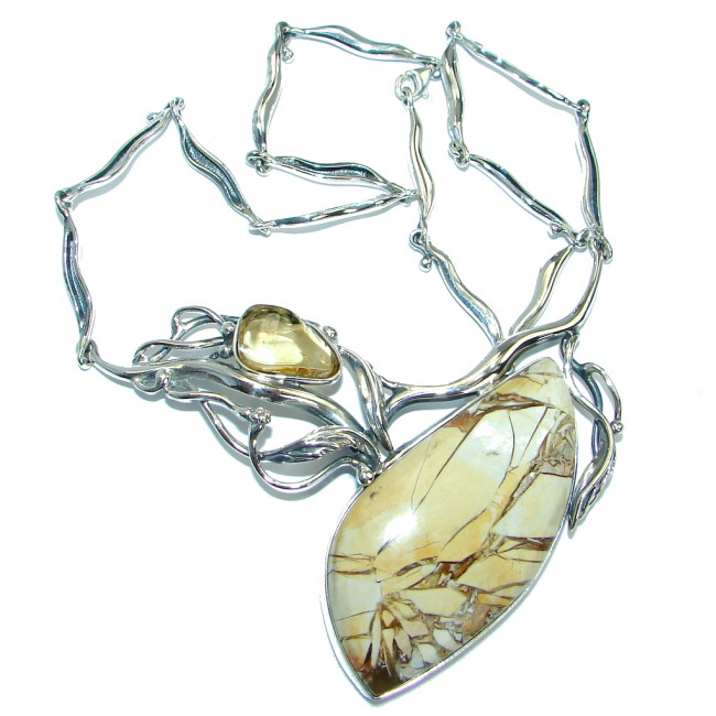 Aura Of Beauty Australian Bracciated Mookaite Jasper .925 Sterling Silver necklace