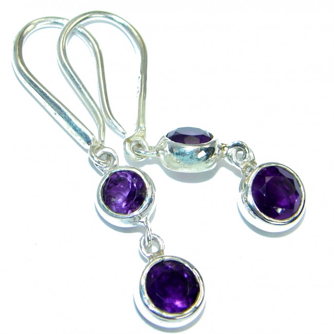 Delicate Beauty Purple Amethyst .925 Sterling Silver Earrings