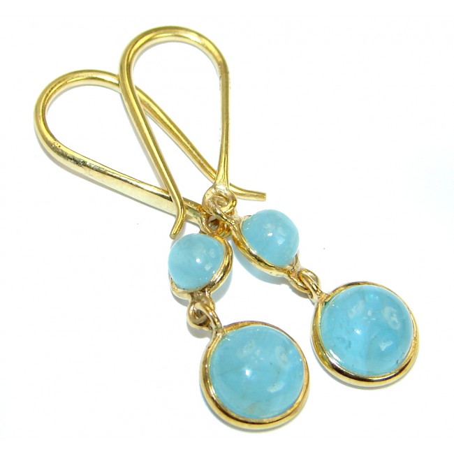 Sublime Aquamarine Gold over .925 Sterling Silver handmade earrings