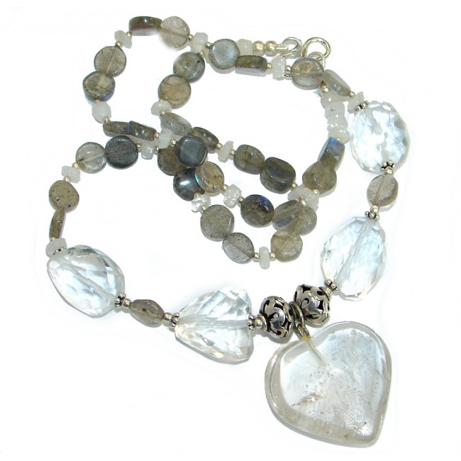 White Mountain Crystal Labradorite .925 Sterling Silver handcrafted necklace
