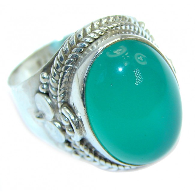 Natural Agate .925 Sterling Silver ring s. 7 1/4
