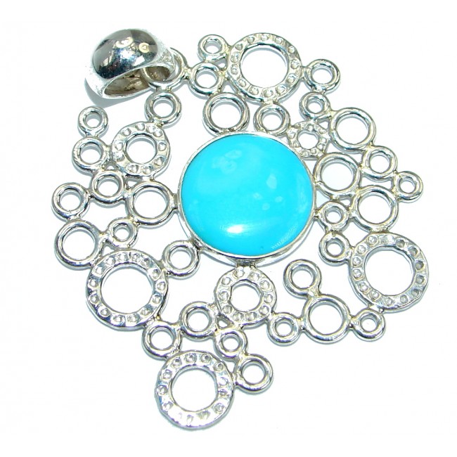 Genuine great quality Sleeping Beauty Blue Turquoise .925 Sterling Silver handmade Pendant