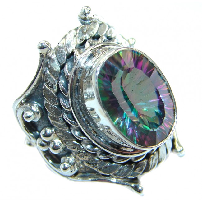 Bold Exotic Magic Topaz Sterling Silver handmade Cocktail Ring s. 7