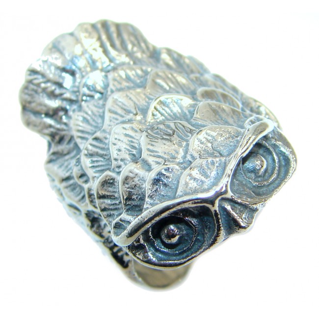 Owl .925 Sterling Silver handmade Ring s. 6