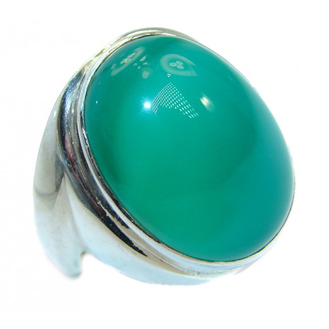 Natural Agate .925 Sterling Silver ring s. 8 1/2