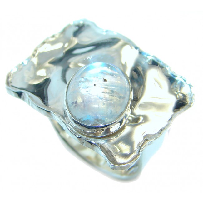 Simle Style Perfect Moonstone .925 Sterling Silver handmade Ring s. 5 1/4