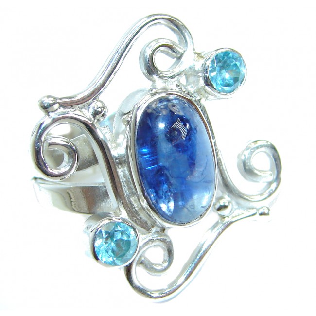 Authentic Australian Blue Kyanite .925 Sterling Silver handmade Ring s. 6