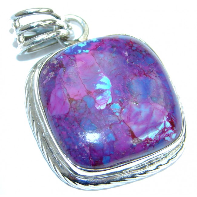 Simple Style Purple Turquoise .925 Sterling Silver Pendant