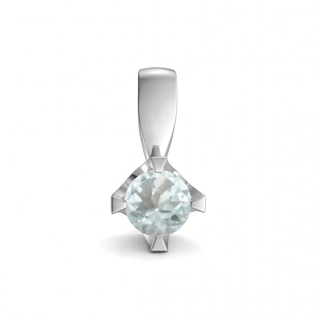 Elegant pendant in sterling silver with a blue topaz