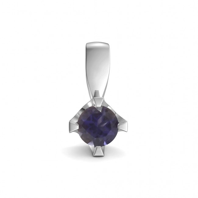Elegant pendant in sterling silver with a iolite