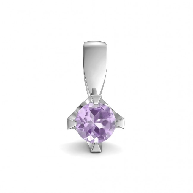 Elegant pendant in sterling silver with an amethyst