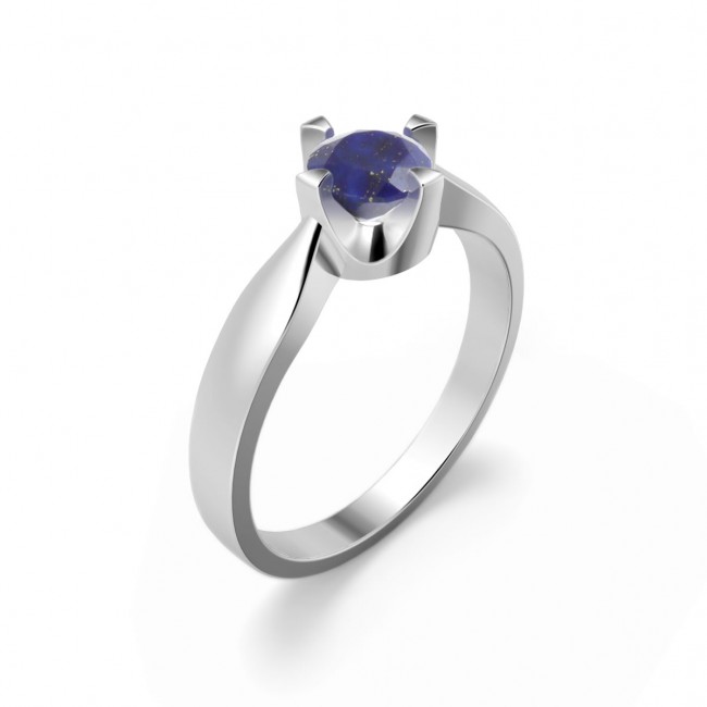 Elegant ring in sterling silver with a lapis lazuli