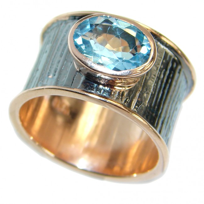 Energazing Swiss Blue Topaz .925 Sterling Silver handmade Ring size 7