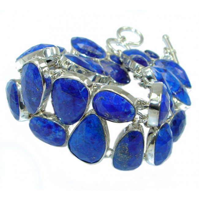 Chic Blue Waves Lapis Lazuli .925 Sterling Silver handcrafted Bracelet