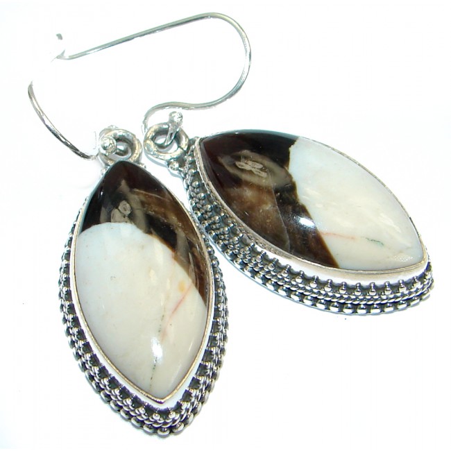 Boho Style - Back to nature Jasper .925 Sterling Silver handmade earrings