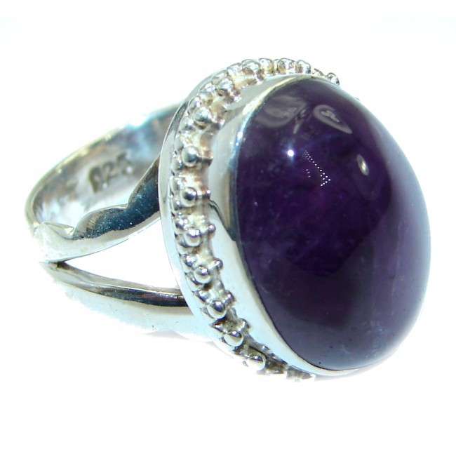Authentic Amethyst .925 Sterling Silver handmade Ring size 6