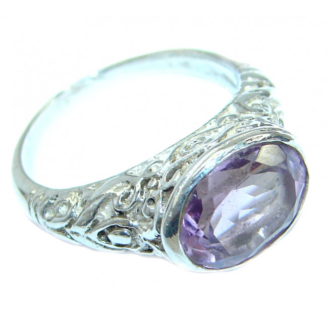 Exotic Pink Amethyst .925 Sterling Silver Ring s. 5 1/2