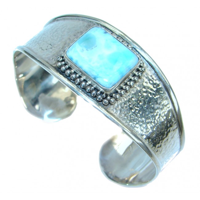 Harmony Blue Larimar .925 Sterling Silver handcrafted Bracelet / Cuff