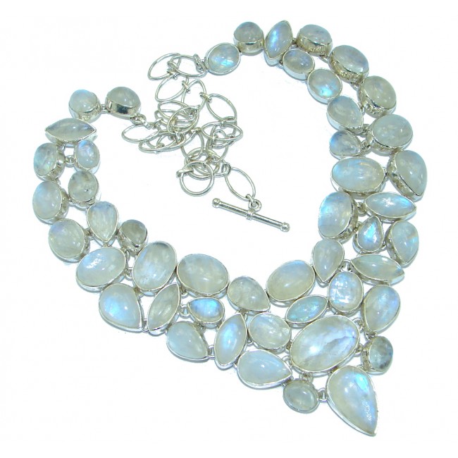 Drops of the Rain genuine Moonstone .925 Sterling Silver handcrafted necklace
