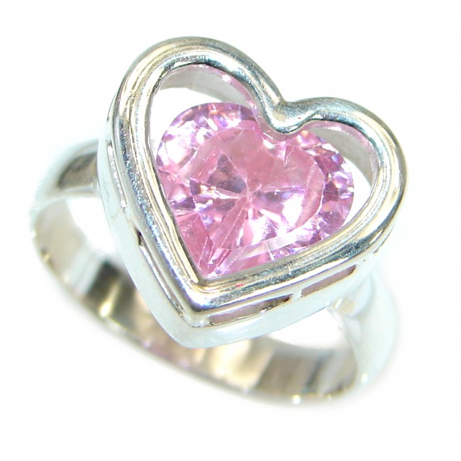 Classy Pink Topaz .925 Silver handmade Ring s. 6 1/4