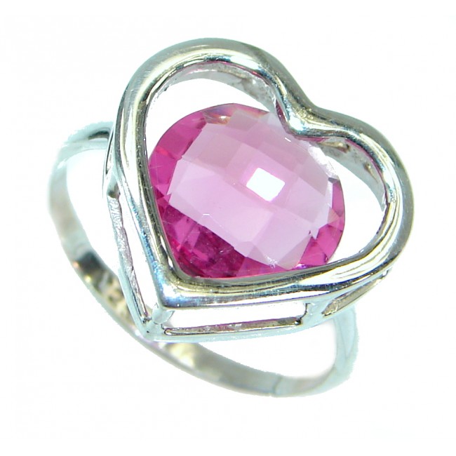 Exotic Pink Topaz .925 Silver Ring s. 6 1/4