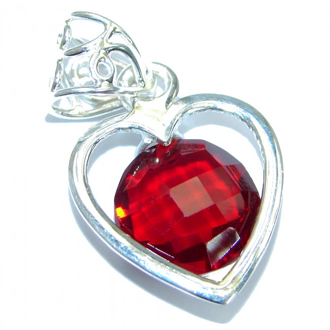 Perfect LOVE Red Topaz .925 Sterling Silver handcrafted Pendant