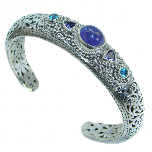 Special Moment genuine Blue Tanzanite .925 Sterling Silver handcrafted Bracelet