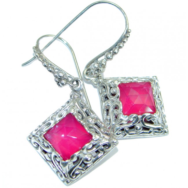 Rich Design Pink Passion Topaz .925 Sterling Silver handcrafted earrings