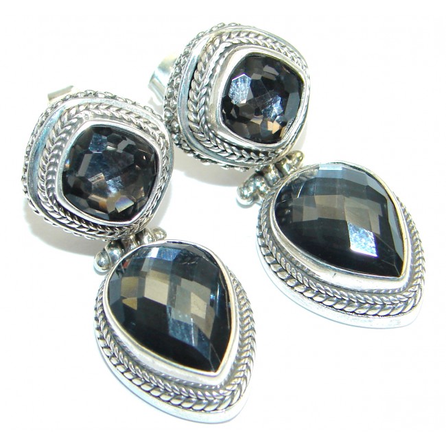 Genuine Moonlight Topaz .925 Sterling Silver handmade earrings