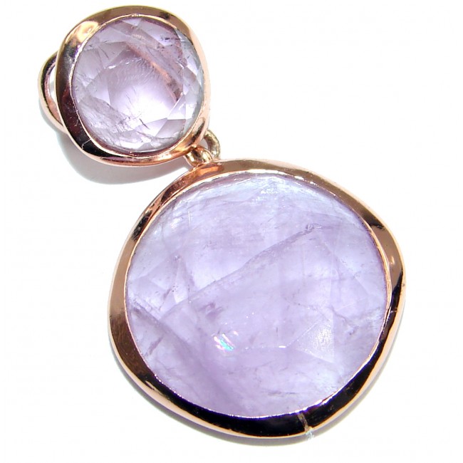 Rich Design Purple Amethyst Rose Gold over .925 Sterling Silver handcrafted Pendant