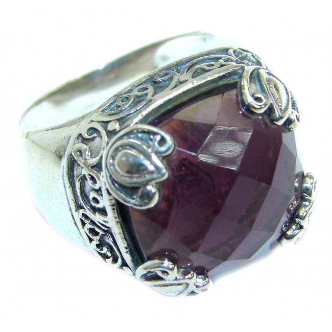 Authentic Amethyst .925 Sterling Silver handmade Ring size 7 1/4