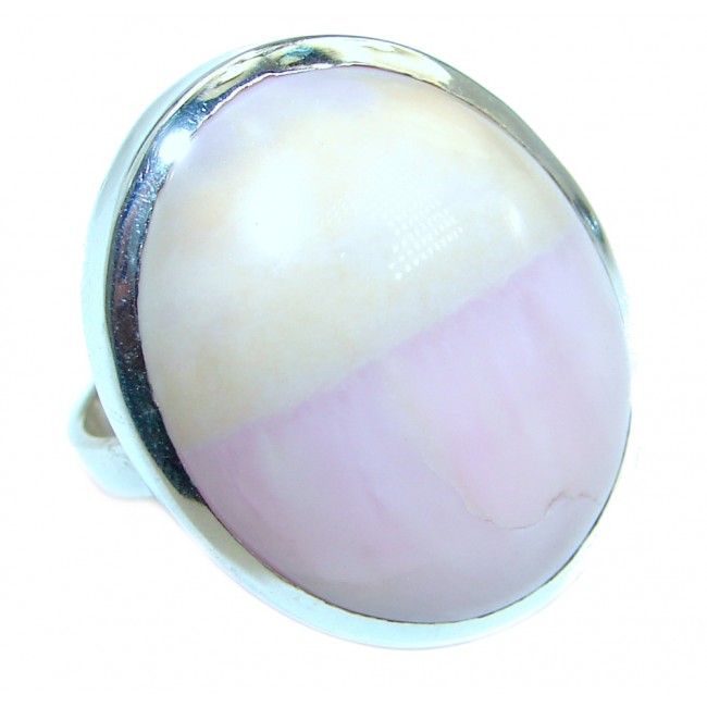 Authentic Pink Opal Sterling Silver handmade Ring s. 6 3/4