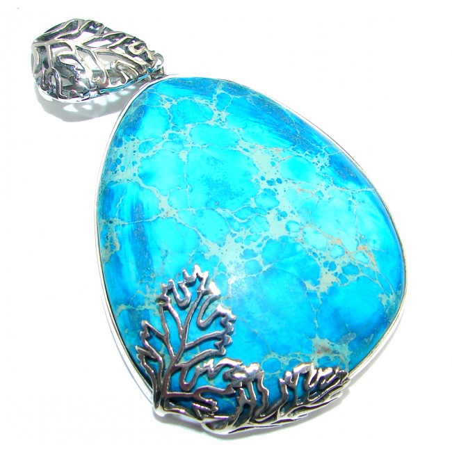 Julietta Blue Sea Sediment Jasper .925 Sterling Silver handmade Pendant