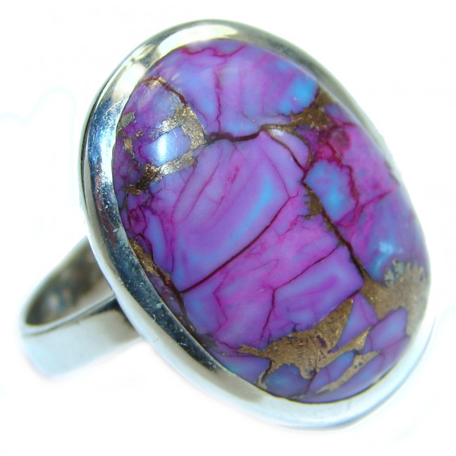 Purple Turquoise .925 Sterling Silver handmade Ring s. 10
