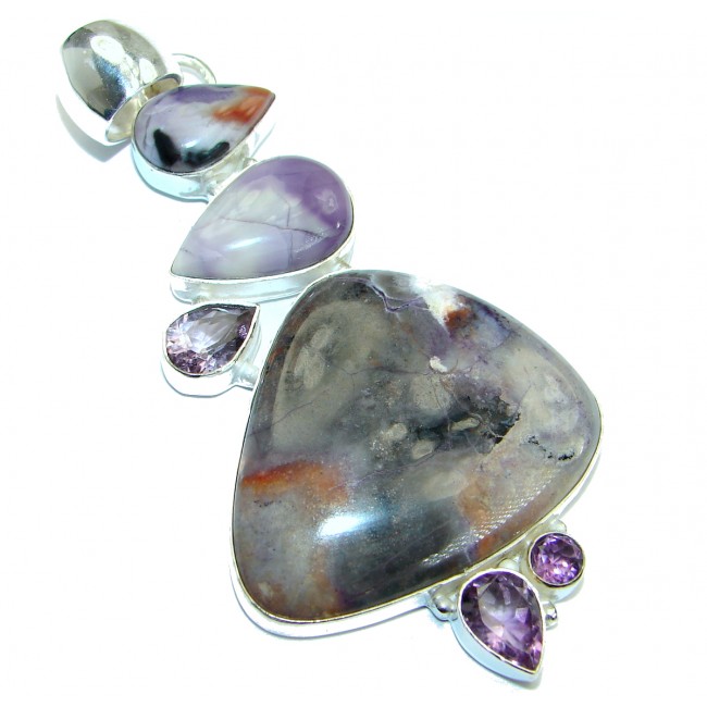 Precious Opal Bertrandite Tiffany Jasper .925 Sterling Silver Pendant