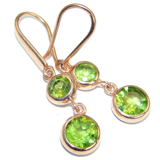Authentic Peridot Rose Gold over .925 Sterling Silver handmade earrings