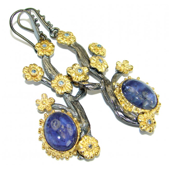 Simple Beauty Kyanite 14K Gold over .925 Sterling Silver handcrafted earrings
