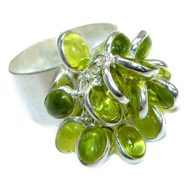 Green Quartz .925 Sterling Silver handcrafted Ring Size 10