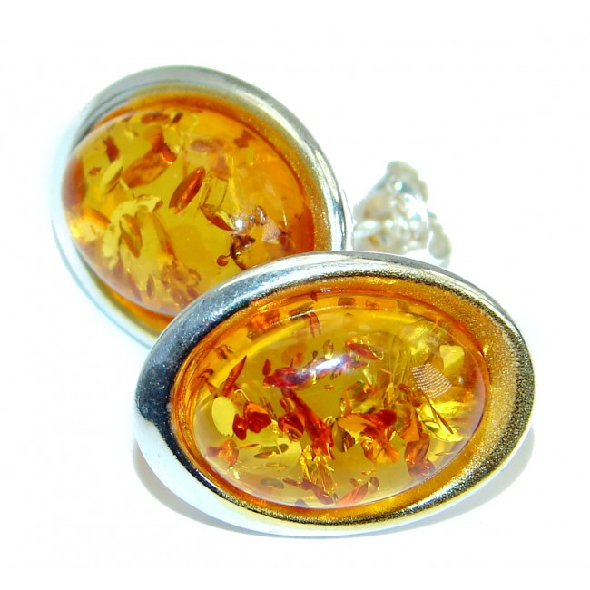 Genuine Baltic Amber .925 Sterling Silver Earrings