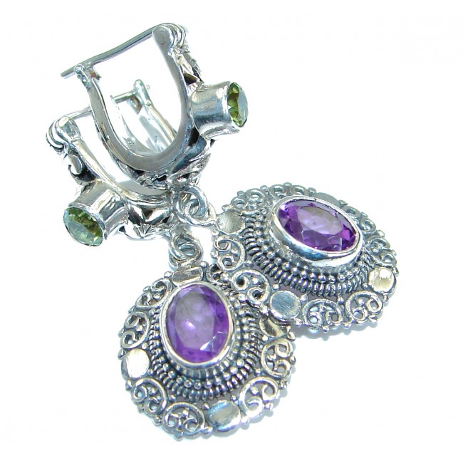 Vintage Style Amethyst .925 Sterling Silver handmade earrings